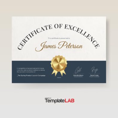 Certificate of Excellence Templates