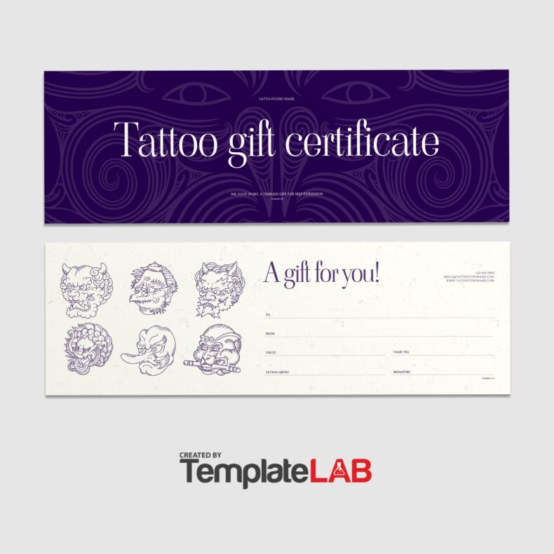 18 Free Tattoo Gift Certificates Templates (& Vouchers)