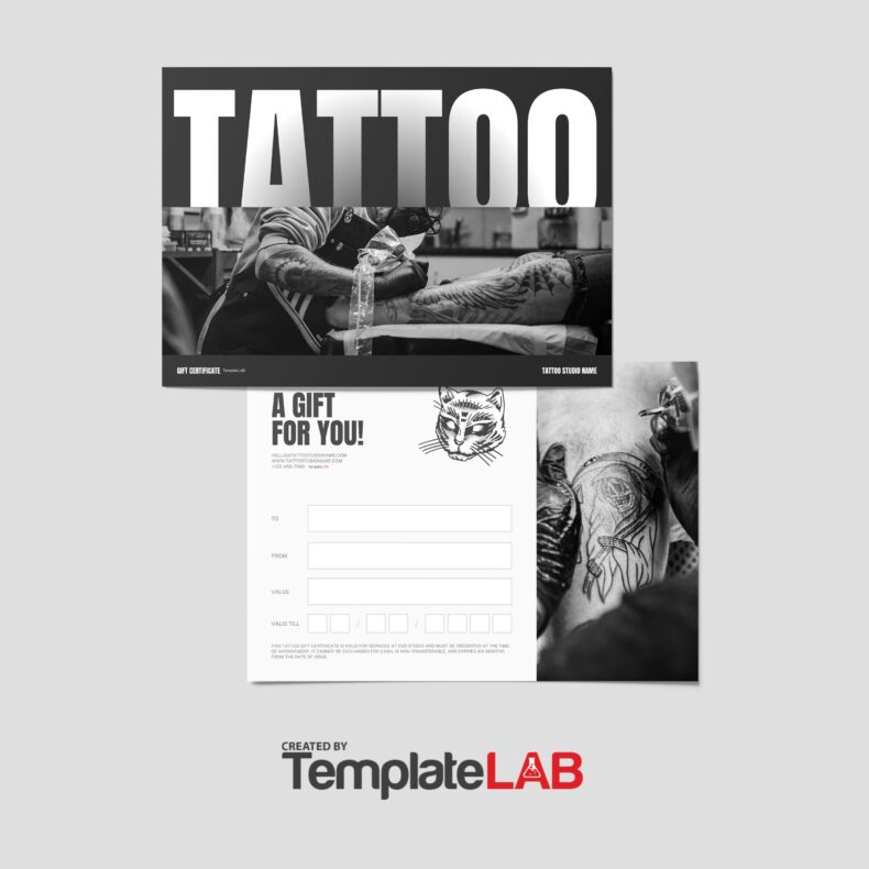 18 Free Tattoo Gift Certificates Templates (& Vouchers)