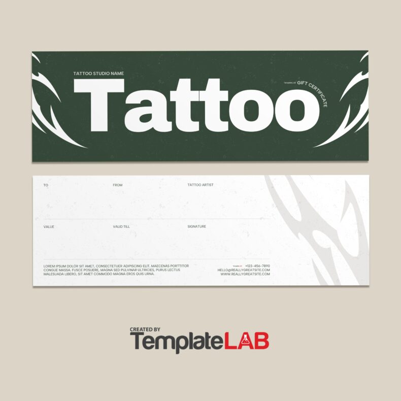 18 Free Tattoo Gift Certificates Templates (& Vouchers)