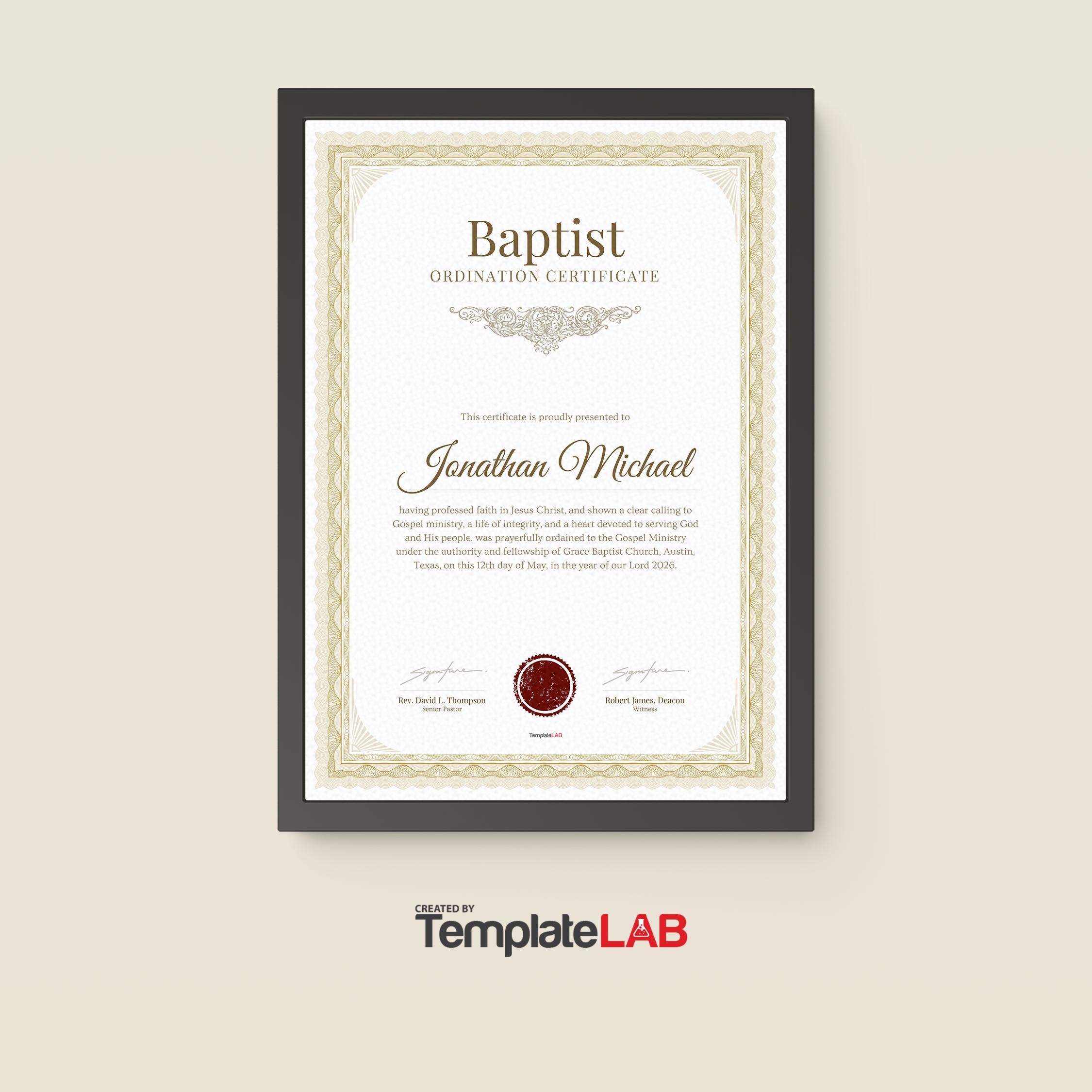 18 Ordination Certificate Templates (100% Free), image size:2250x2250