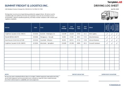 61 Printable Driver's Daily Log Books [Templates & Examples]